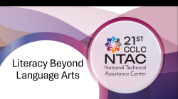 slide showing huddle title: Literacy Beyond Language Arts